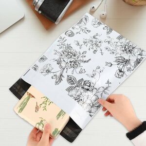 Floral Black and White Mailing 20 and 20 thank you card size 10x13